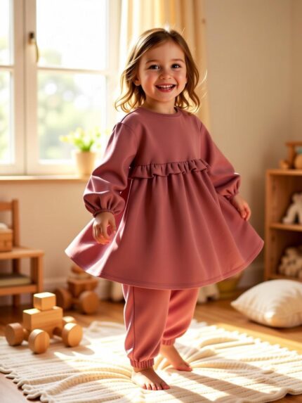 Lil' Atelier Nmfkilano girls' Withered Rose organic cotton dress