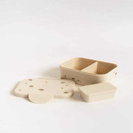 Konges Sløjd Lemon kids' silicone lunch box with divider
