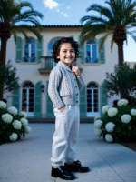 boys' cable knit shawl collar cardigan in wool